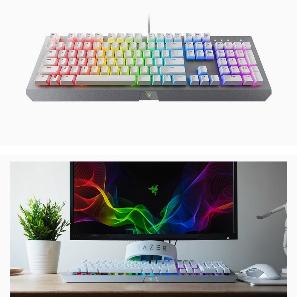 Razer BlackWidow X Chroma Mechanical Gaming Keyboard: Green Key Switches White